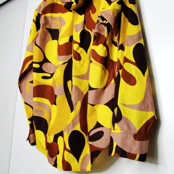 BNWT SS22 MARNI ABSTRACT PRINT HOODED SHIRT 48 - Picture 7 of 11